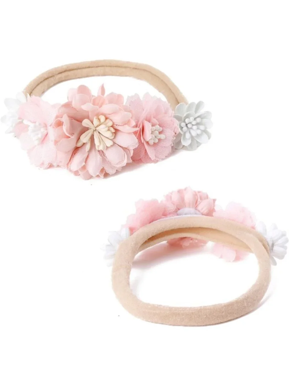 6PCS Baby Girl Flower Headbands - Soft Nylon Elastic Hair Accessories for